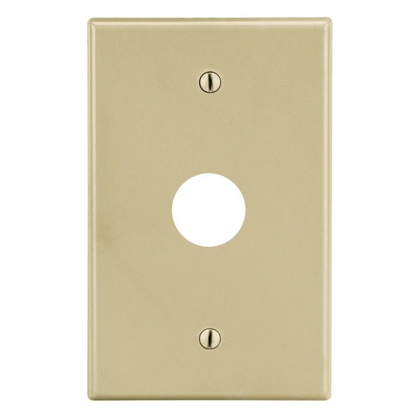 Hubbell Wiring Device-Kellems Wallplate, 1-Gang, .625" Opening Box Mount, Ivory P737I